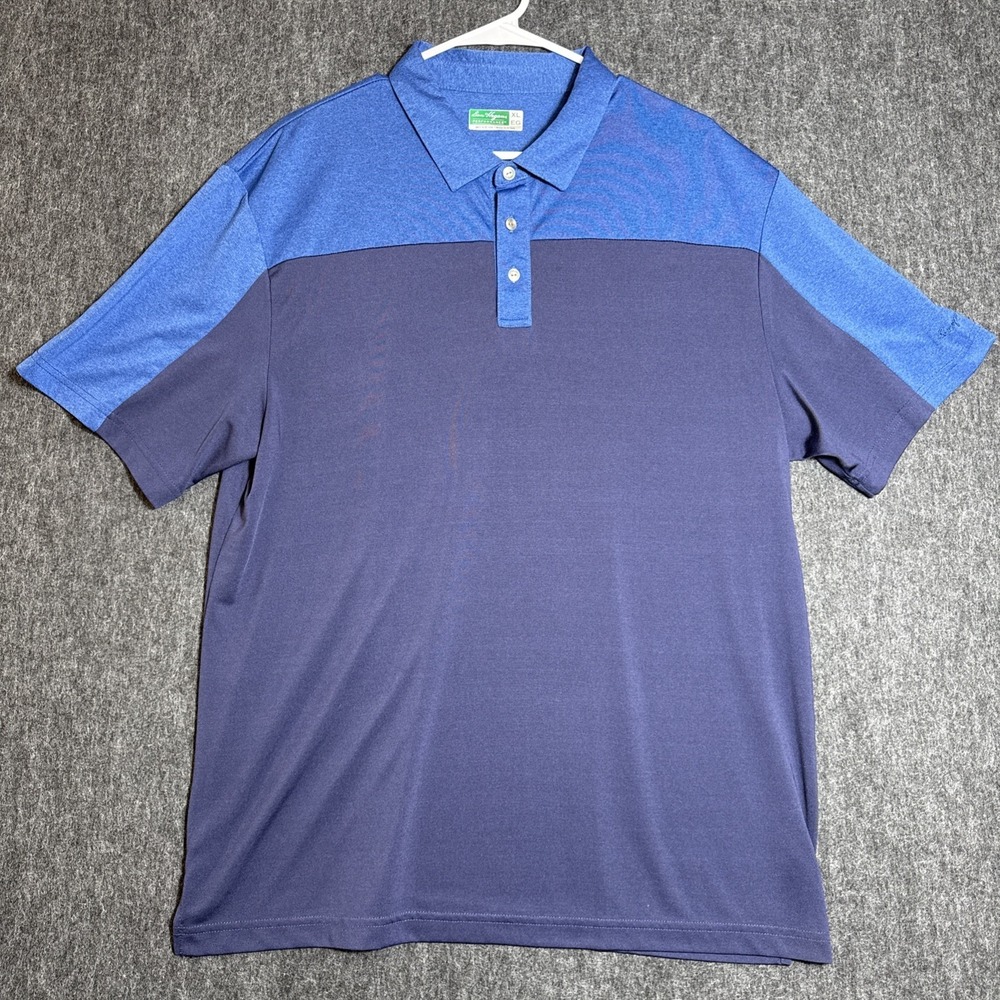 Ben Hogan Mens Performance XL 2 Tone Blue Golf Shirt‎ Short Sleeve Button Down